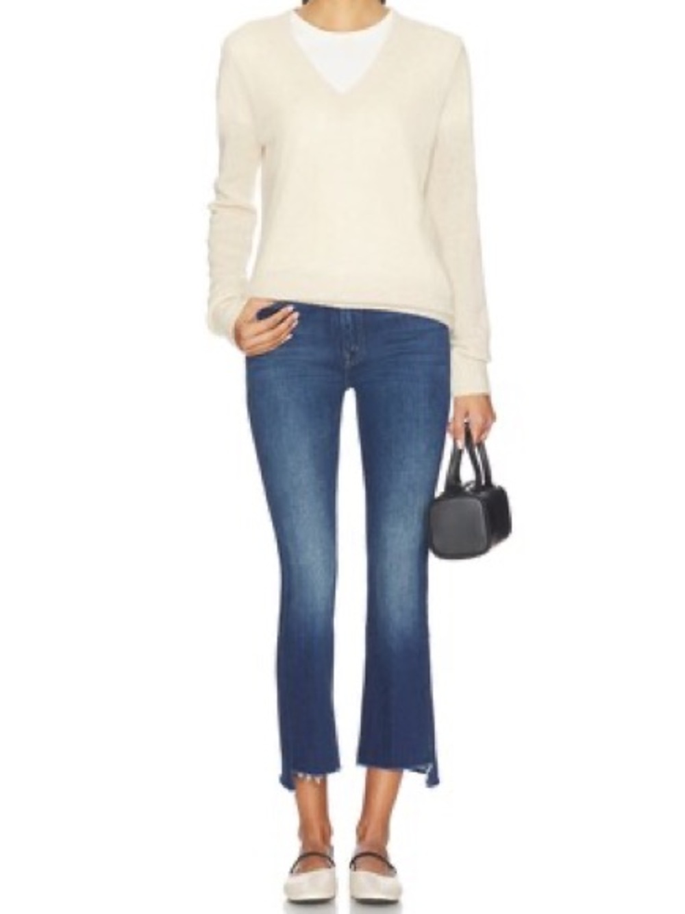 MOTHER The Insider Crop Step Hem Jeans in Trouble Maker Sz 30